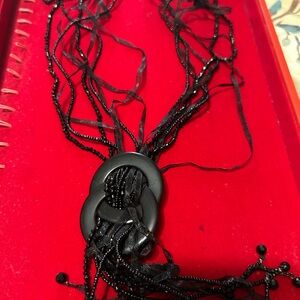 Elegant Black Beaded Necklace